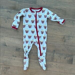 Kickee Pants Red and White Striped Kids Footie popcorn 🍿